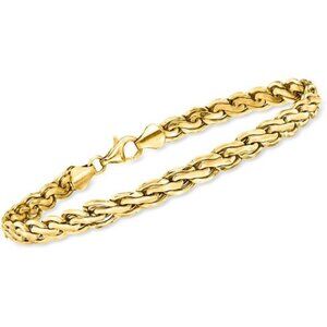 14kt Yellow Gold Flat Rope-Chain Bracelet